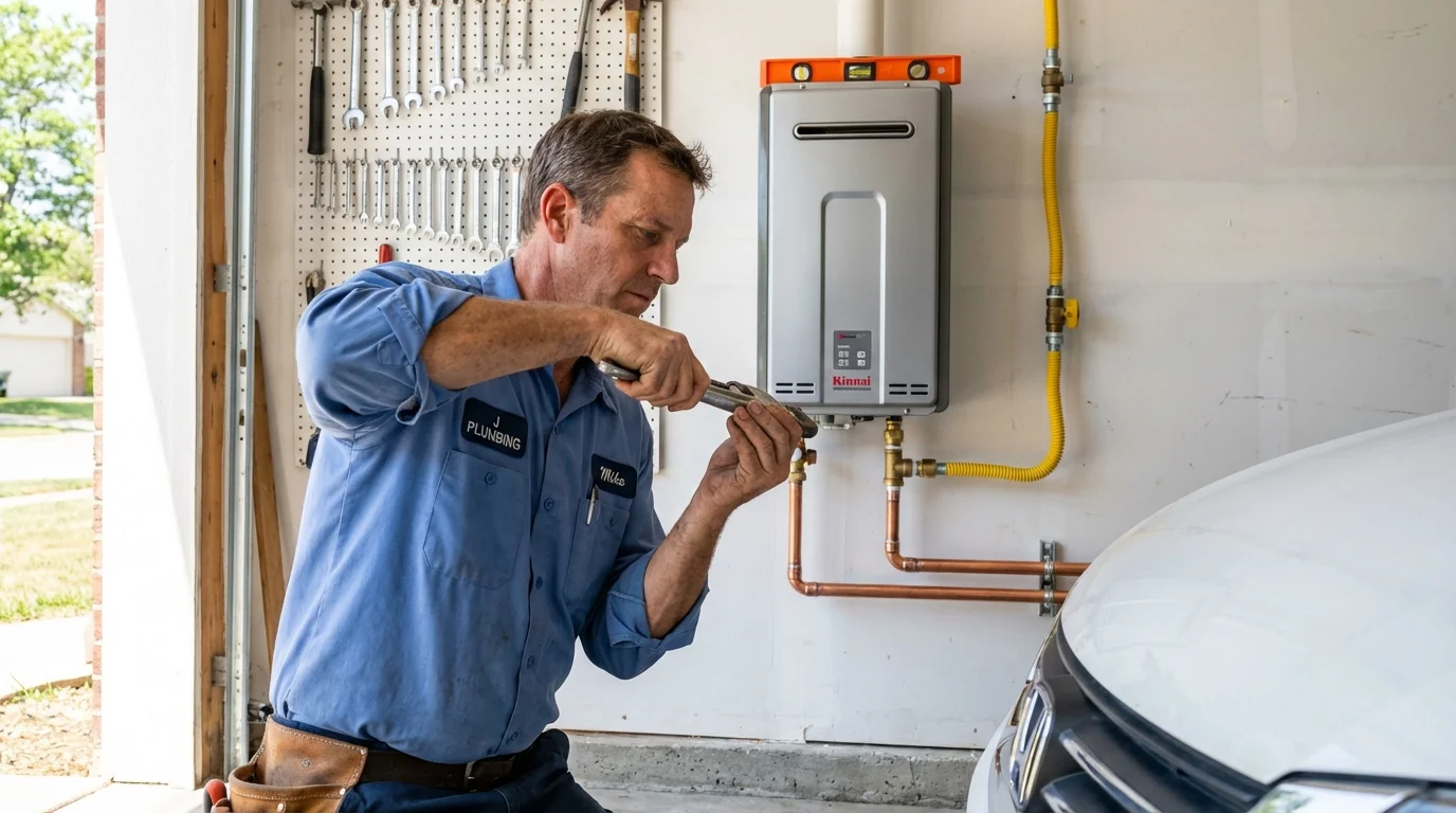 Tankless water heater installation by a Johns Plumbing LLC plumber in Hackleburg